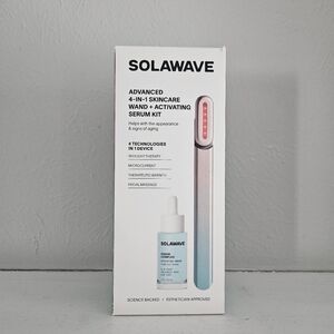 New In Box- Solawave 4In1 Skincare Wand & Activating Serum Kit- Blue/Pink Ombre